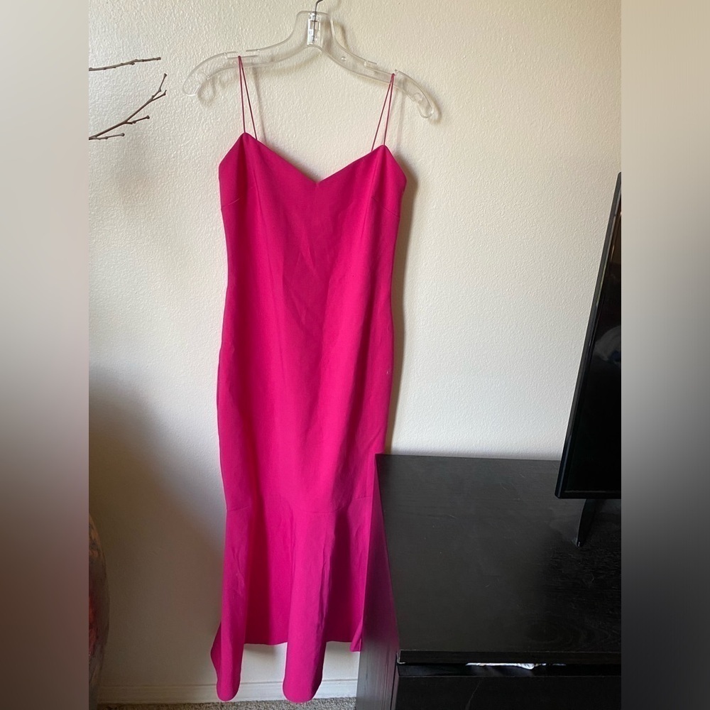 Likely Women’s Pink Barbiecore Sheath Midi Dress Size 4 Valentines Day Dress